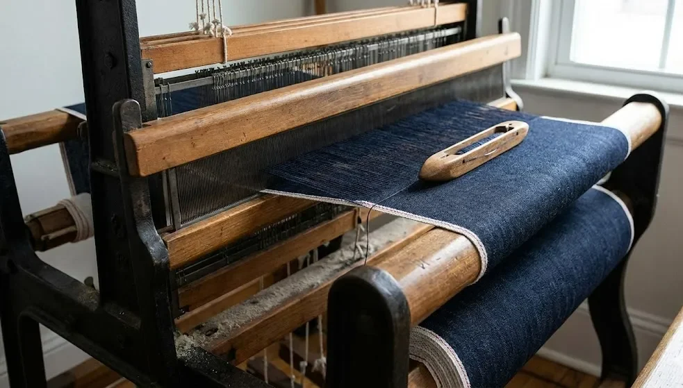 An Old-Fashioned Shuttle Loom Is Weaving Selvedge Denim.