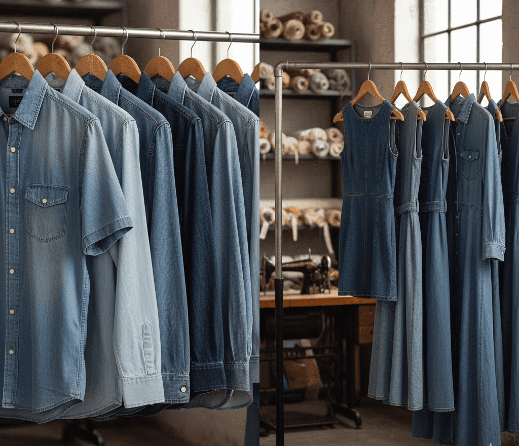 Denim Shirts And Denim Dresses