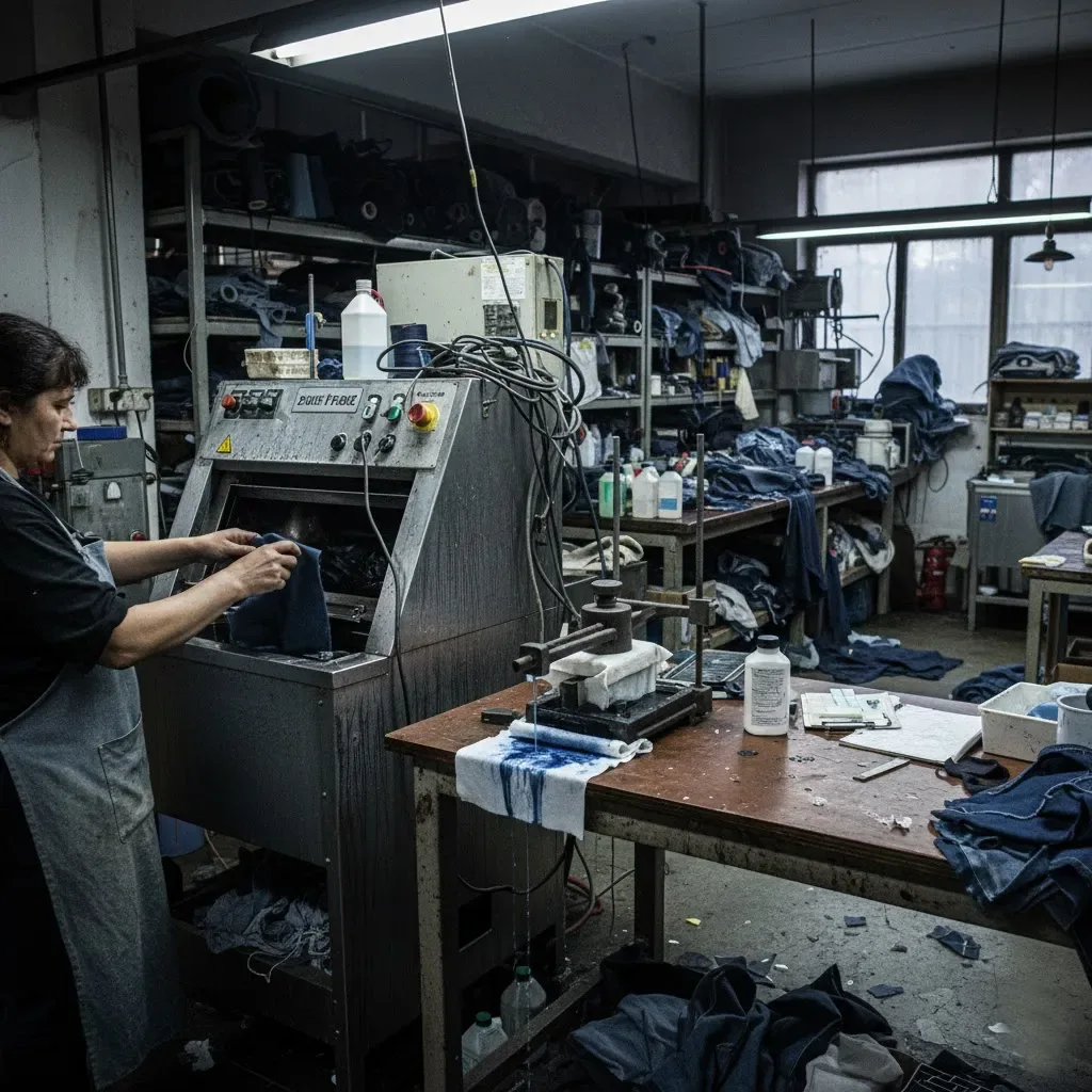 Our Factory Staff Are Testing The Color Fastness Of Denim