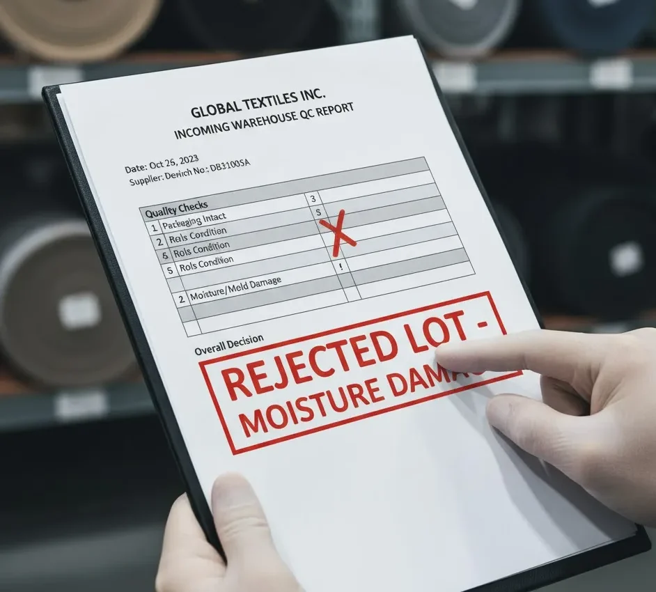 Sample Warehouse Qc Report Showing An &Quot;Incoming Inspection Checklist&Quot; Marked For Moisture Damage