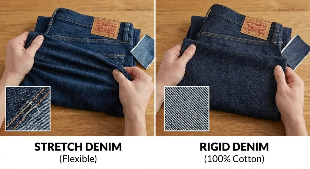Stretch Denim Vs Rigid Denim Stretch Denim Vs Rigid Denim