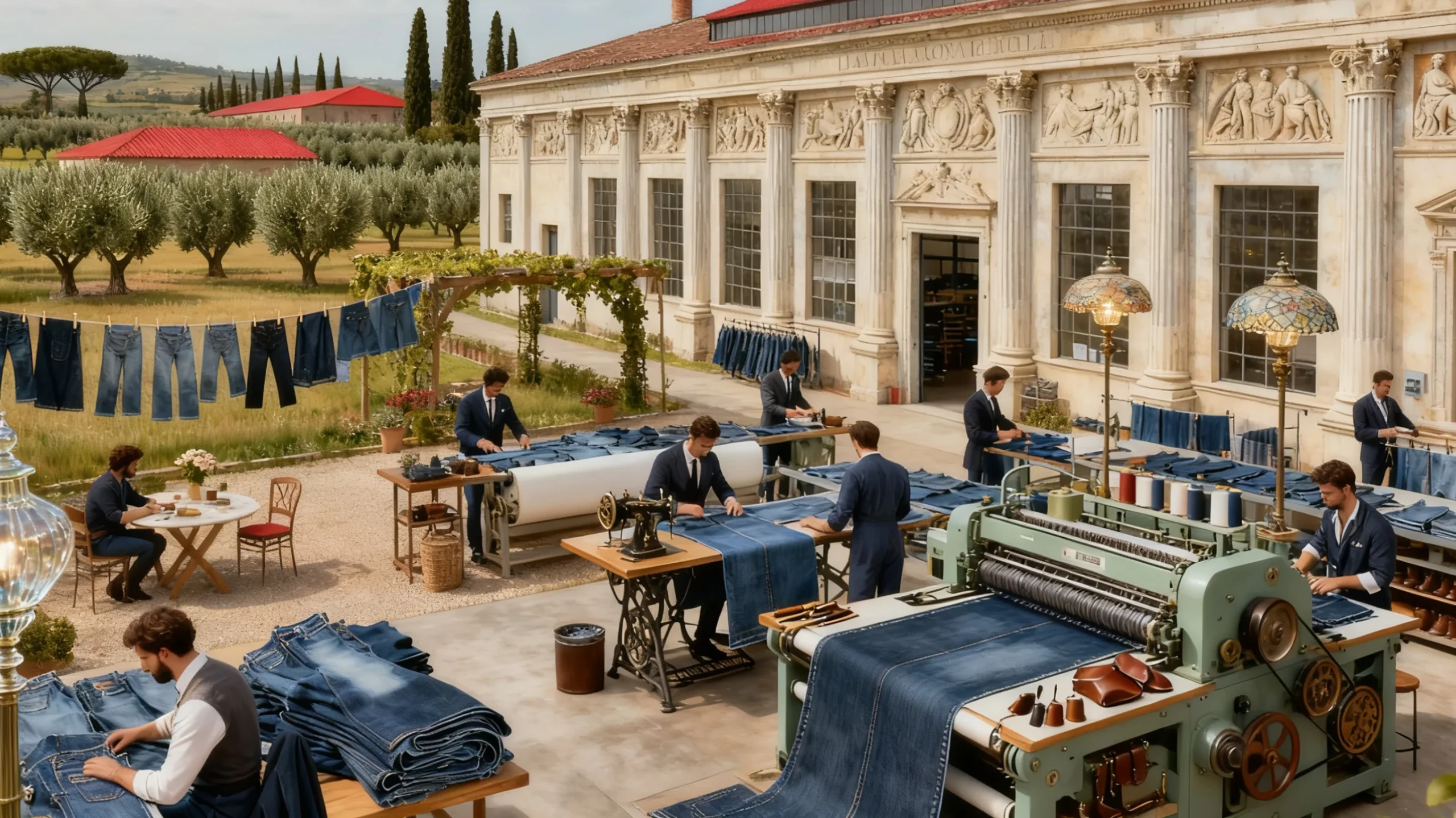 Workers In An Italian Denim Factory Are Making Italian-Style Denim